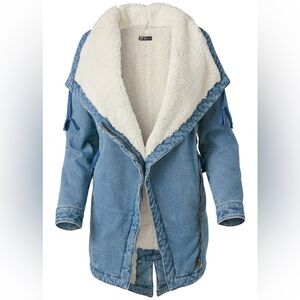 Sherpa Lined Denim Coat